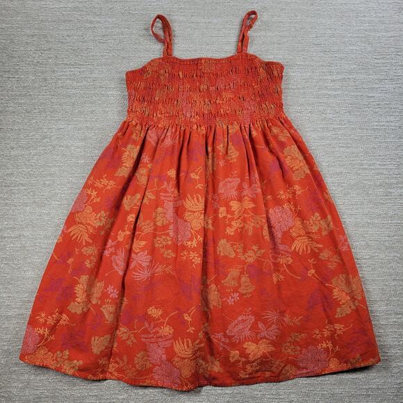Universal Thread Dress Womens Medium Orange Smocked Top Adjustable Straps Summer - Picture 9 of 16